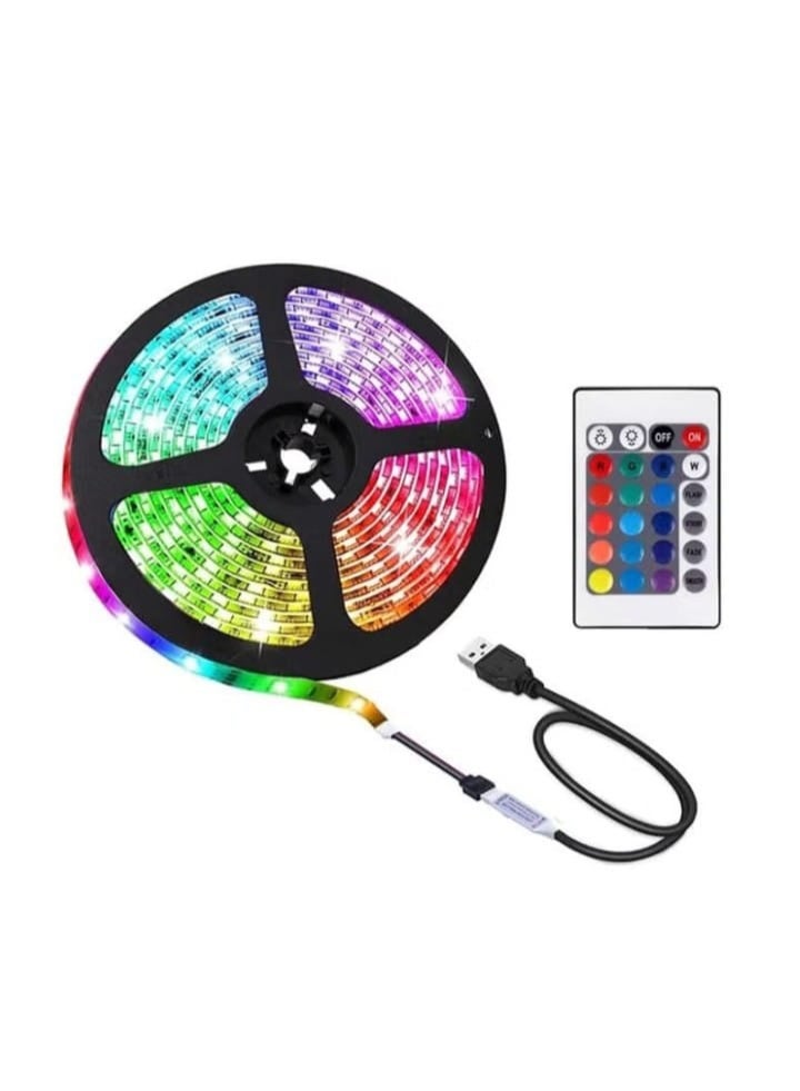 شريط إضاءة LED مع ريموت كنترول – 4 م × 1 سم، مثالي لإضفاء إضاءة حيوية واحتفالية على أي مكان. - Image 1